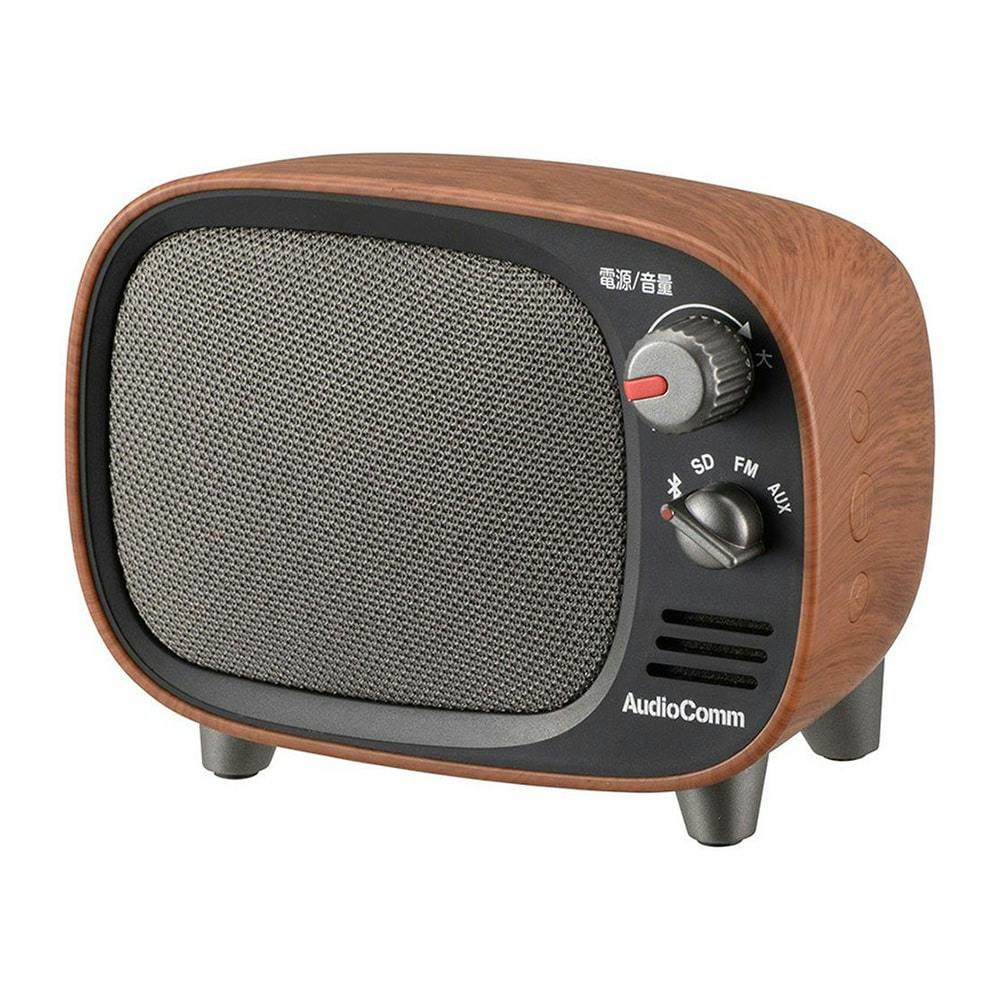 木製 ラジオ Bluetooth スピーカー ラジオ レトロ 充電式 ベース