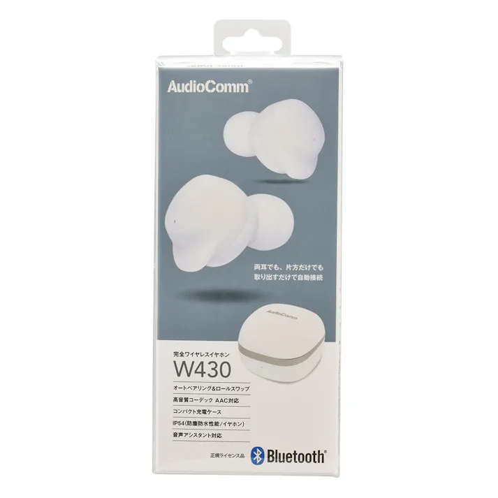 AudioComm 完全ワイヤレスイヤホン ホワイト HP-W430N-W