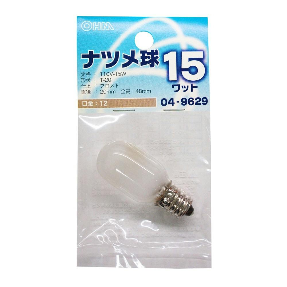 ナツメ球 E12/15W フロスト LB-T0215-F 04-9629 点灯管・ナツメ球 ナツメ球 E12/15W フロスト LB-T0215-F 04-9629 点灯管・ナツメ球