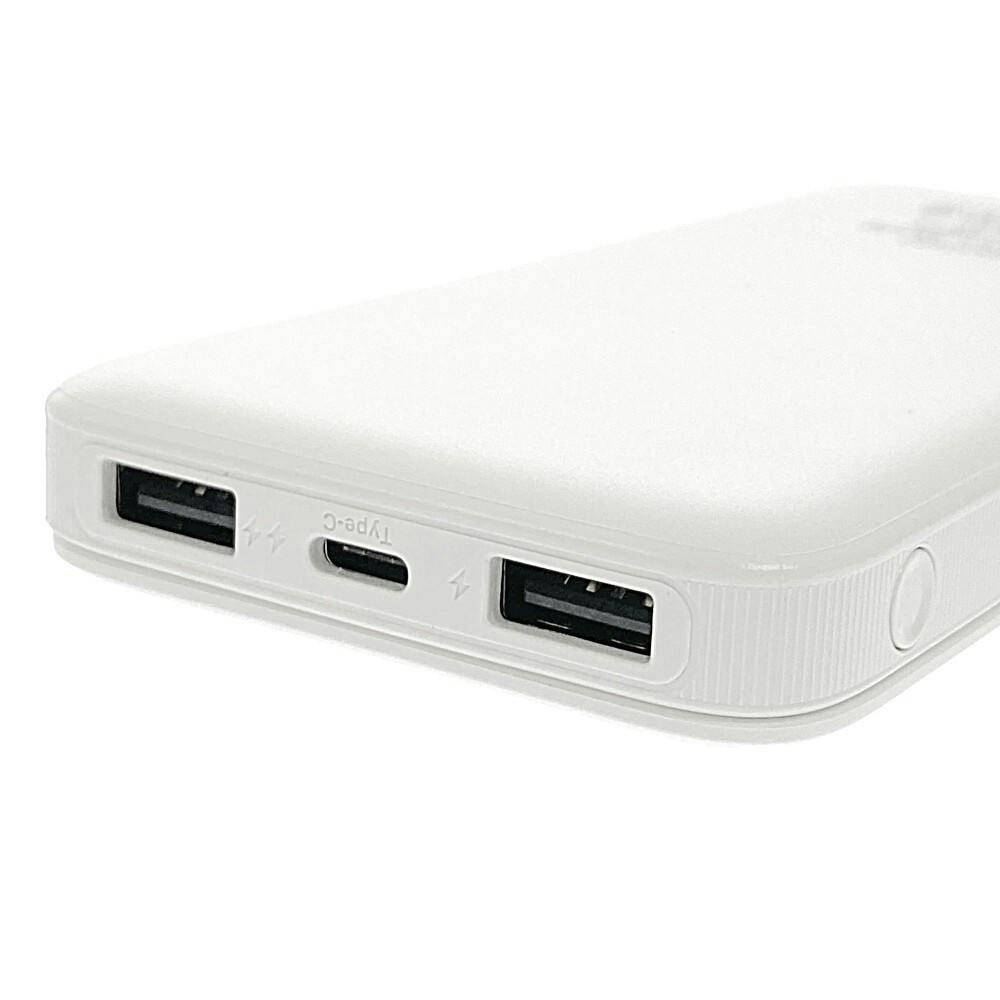 SmartComm モバイルバッテリー 10000mAh ホイップクリーム SMP-MB100-W