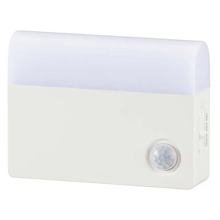 LEDセンサーライト 明暗+人感 屋内用 電池式 NIT-BLA6JK-WL 約40ルーメン 防犯 人感・明暗センサー 屋内用 壁面・床面設置 マグネット付き