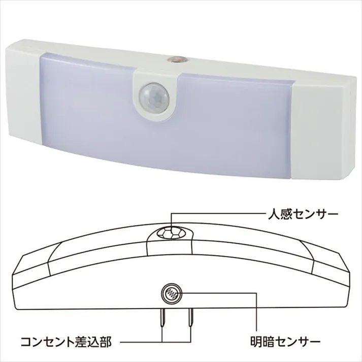 明暗・人感センサー式ナイトライト NIT-ALA6JF-WN