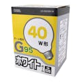 オーム電機 白熱ボール電球 40W形 ホワイト LB-G9638K-W
