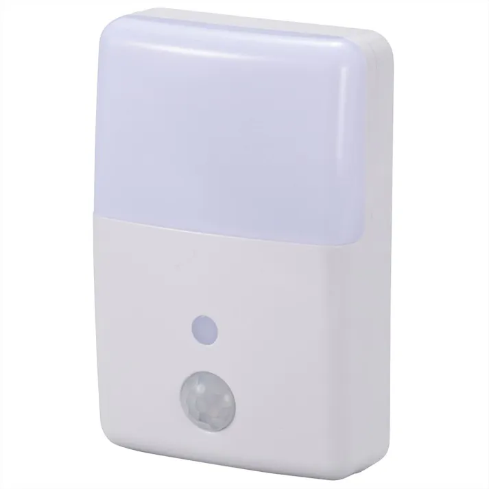 LEDナイトライト 明暗・人感センサー 橙色・白色2色 NIT-ALA-6MJM-WN 06-0636 防犯 人感・光センサー コンセント差し込み簡単設置