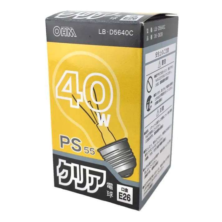 白熱電球 E26 40W クリア LB-D5640C