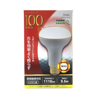 オーム電機 LED電球 レフランプ形 E26 100形相当 電球色 LDR10L-W A9 06-0791