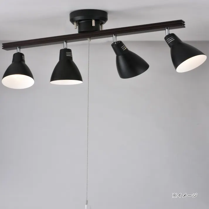 4灯シーリングライト ブラック 電球別売 YN40AW-K 06-1489