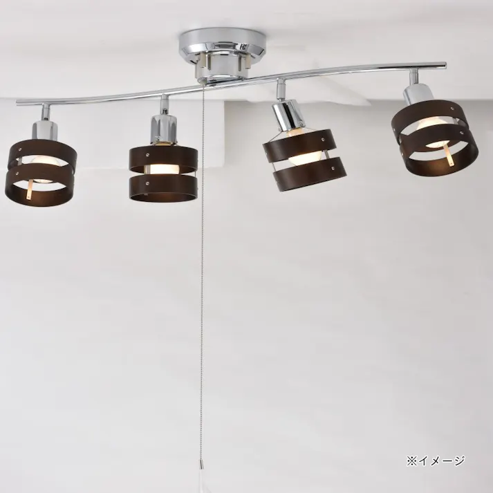 4灯シーリングライト ウッドリング 電球別売 LT-YN40BW 06-1490