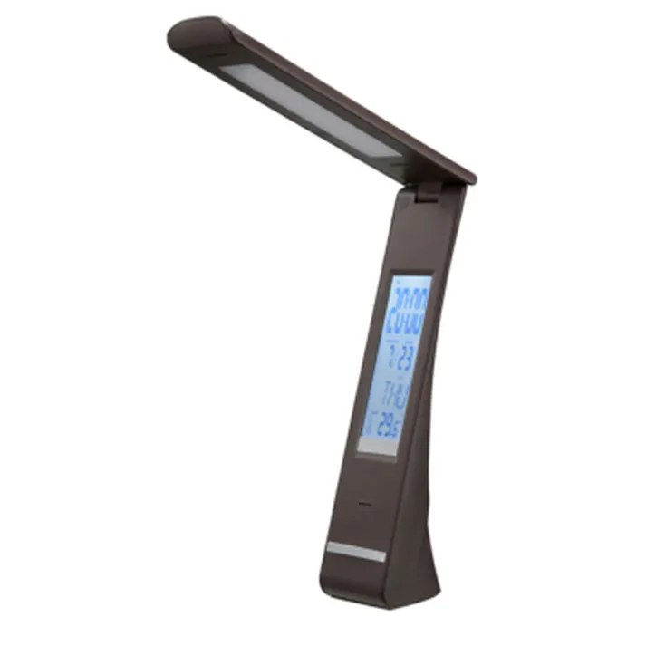 充電式LEDデスクライト デジタル表示機能付 ブラウン DS-LE27BG-T 06-1689