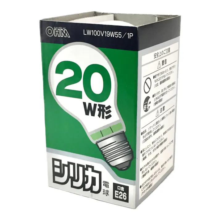 白熱電球 E26 20W形 ホワイト LW100V19W55/1P