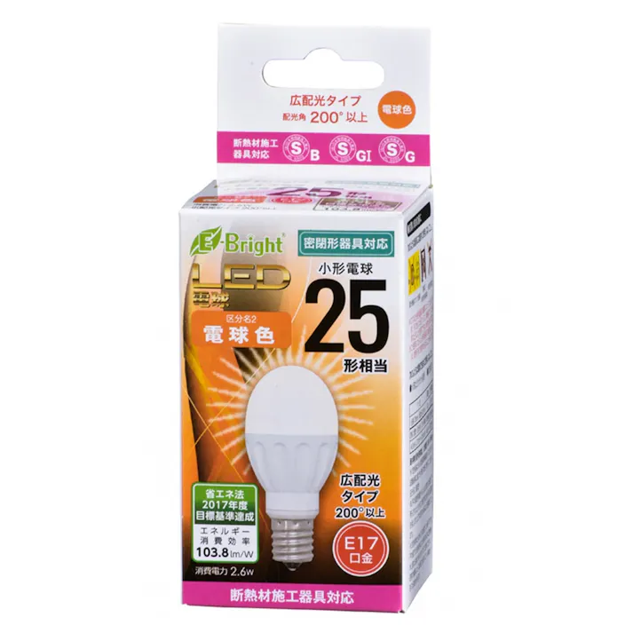 LED電球 小形 E17 25形相当 電球色 LDA3L-G-E17
