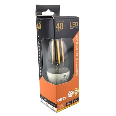 オーム電機 LEDフィラメントタイプシャンデリア球 E17 40形相当 電球色 LDC4L-E17 C6