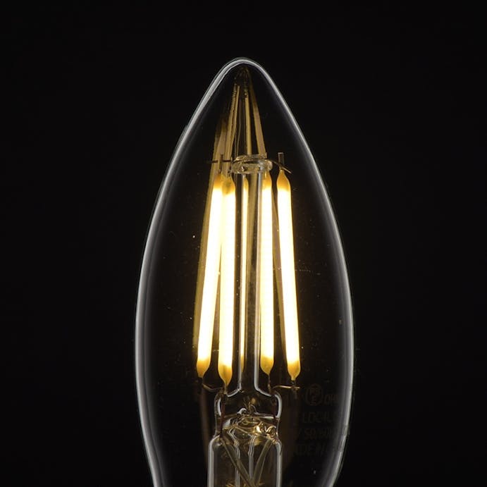 オーム電機 LEDフィラメントタイプシャンデリア球 E26 40形相当 電球色 LDC4L C6 06-3