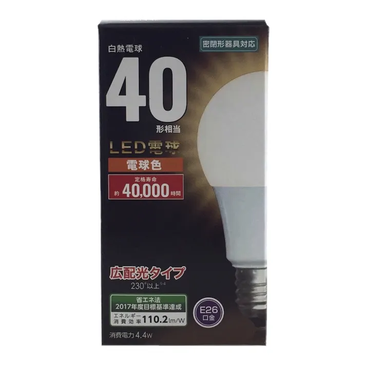 LED電球 E26 40形相当 電球色 LDA4L-G-AS2C2