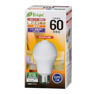 LED電球 E26 60形相当 人感明暗センサー付 電球色 LDA8L-H R21 06-3593(販売終了)