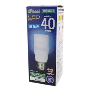 オーム電機 LED電球 T形 E26 40形相当 昼光色 LDT4D-G AG20 06-3606