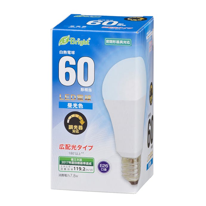 オーム電機 LED電球 E26 60形相当 広配光 密閉器具・調光器対応 昼光色 LDA8D-G/D AS20 06-3620