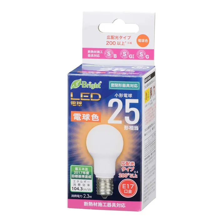 LED電球 小形 E17 25形相当 電球色 LDA2L-G-E17 IH2R1 06-3621