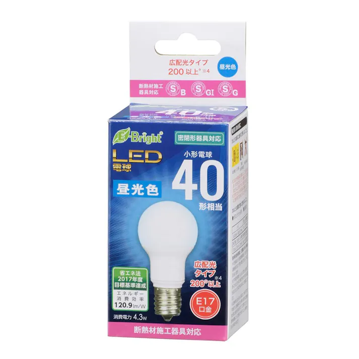 LED電球 小形 E17 40形相当 昼光色 LDA4D-G-E17 IH2R1