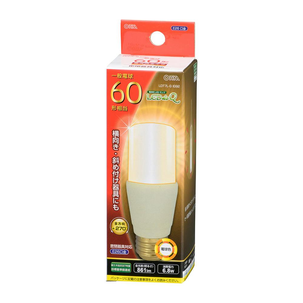 LED電球 T形 E26 60形相当 電球色 LDT7L-G IG92