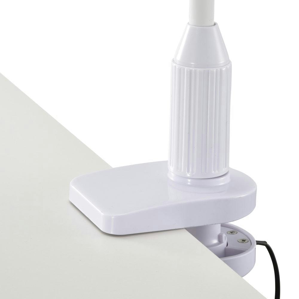 オーム電機 LEDデスクランプ クランプタイプ 昼白色 ホワイト LTC 