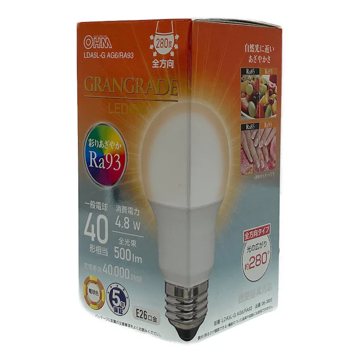 LED電球 E26 40形相当 電球色 LDA5LGAG6RA93