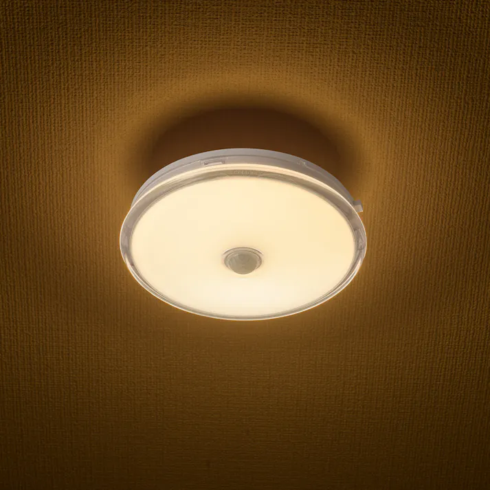 LED薄形ミニシーリングライトセンサー付 60形 700ルーメン 電球色 LE-Y8LK-WS R 防犯 人感・明暗センサー 屋内用