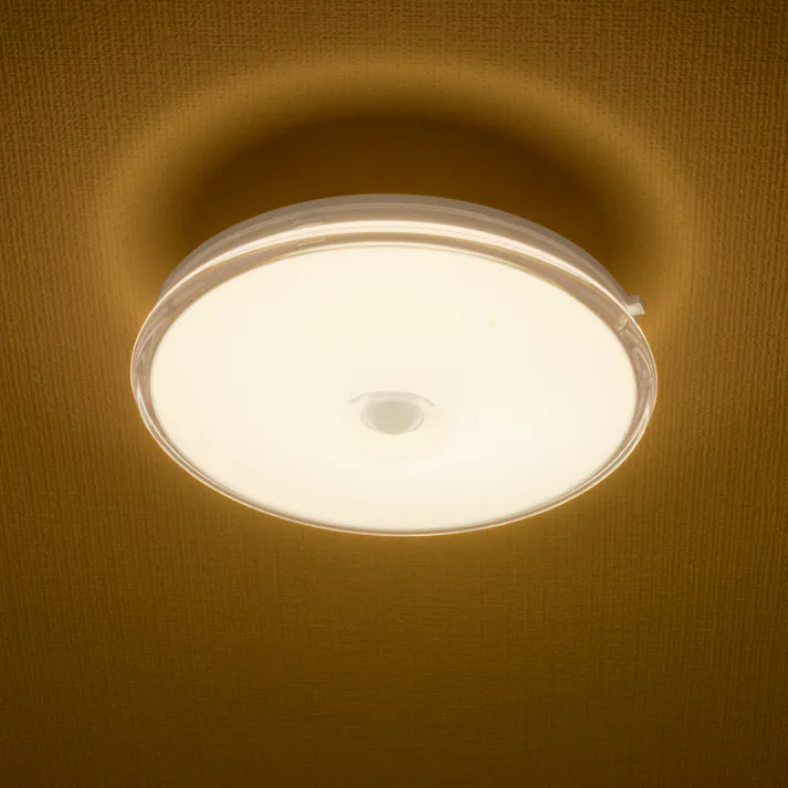 LED薄形ミニシーリングライトセンサー付 100形 1340ルーメン 電球色 LE-Y14LK-WS R 防犯 人感・明暗センサー 屋内用