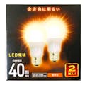 オーム電機 LED電球 E26 全方向 40形相当 電球色 2個入 LDA4L-G AG28 2P(販売終了)