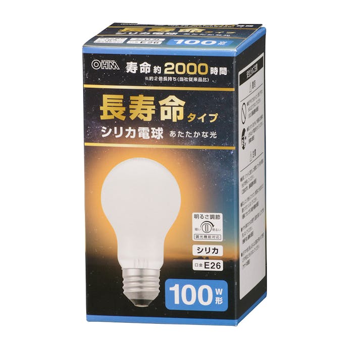 オーム電機 長寿命白熱電球 E26 100W形 シリカ LB-DL6695WN 06-4752
