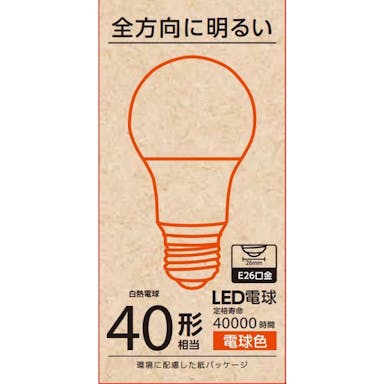 オーム電機 LED電球全方向 40形 電球色 LDA4L-G AG58