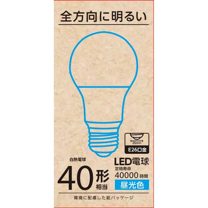 LED電球 E26 40形相当 昼光色 LDA4D-G AG58