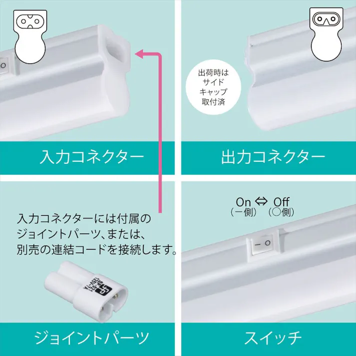 連結用 LEDイーブライトスリム ライトバー 600mm 電球色 LT-FLE600L-HL