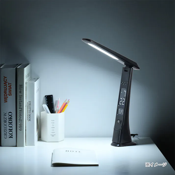 LEDデスクライト デジタル表示機能付 ブラック DS-L45FD-K