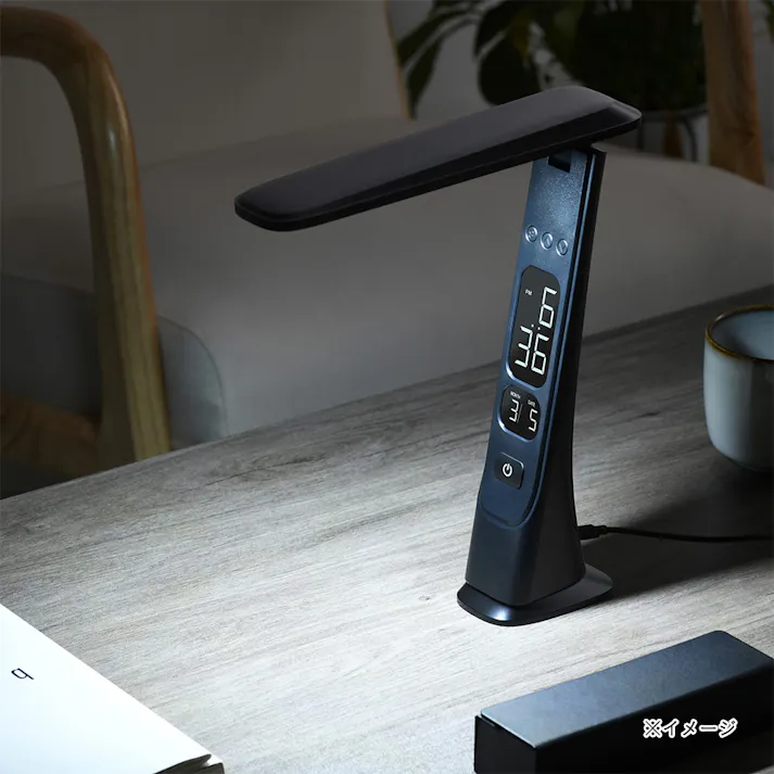 LEDデスクライト デジタル表示機能付 ブラック DS-L45FD-K