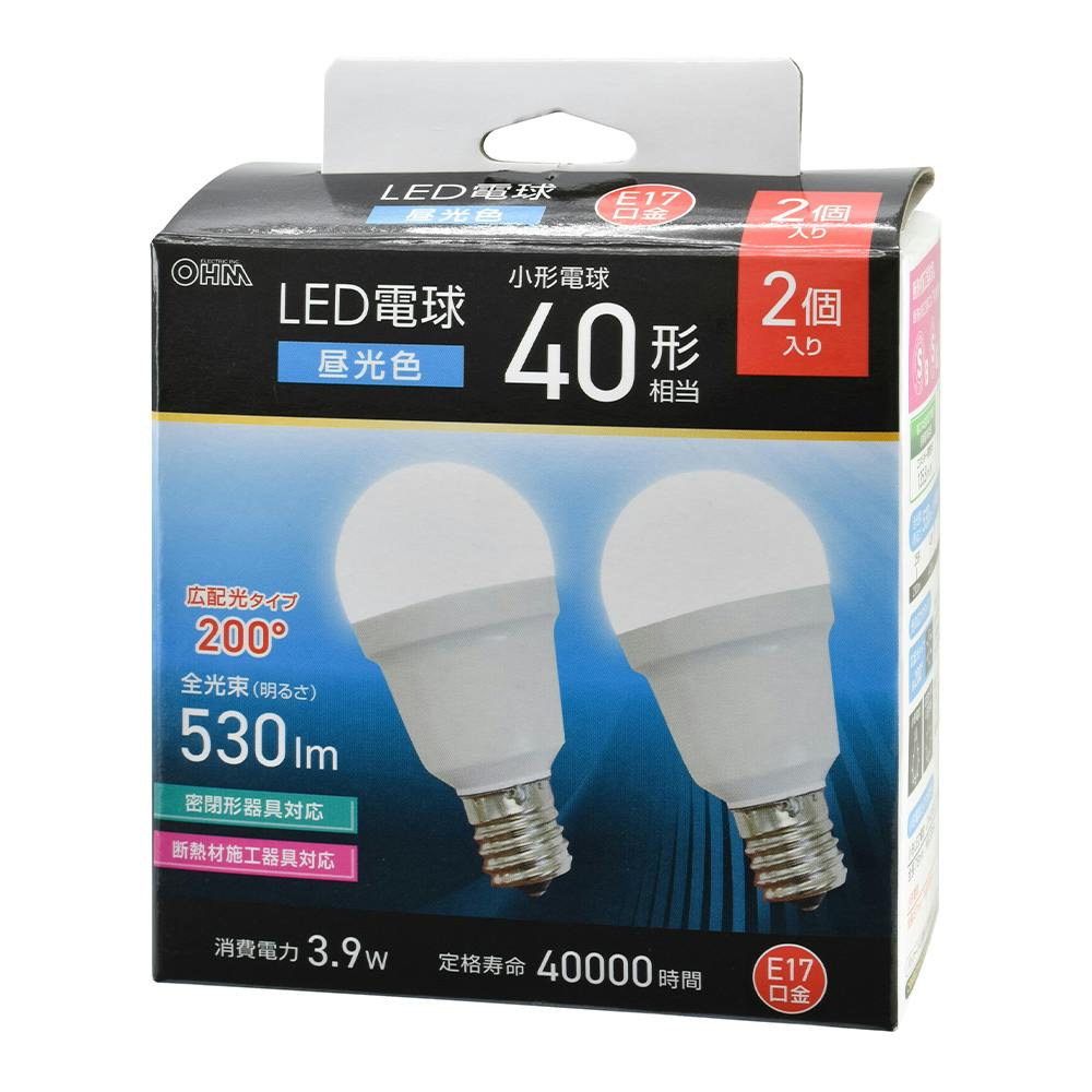 LED電球小形 E17 40形相当 昼光色 2個入 LDA4D-G-E17 IS53 2P