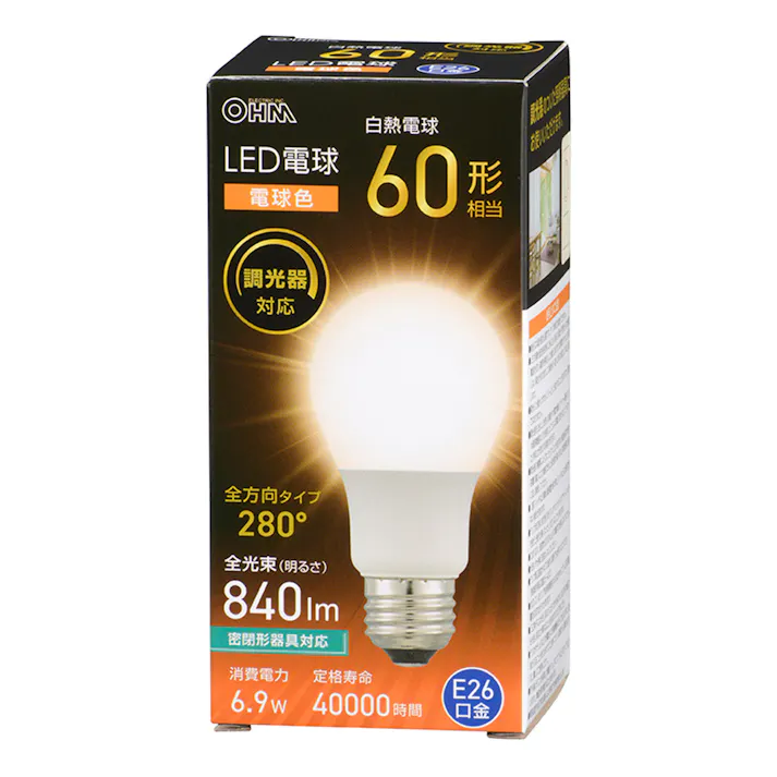 LED電球 E26 60形相当 調光器対応 電球色 LDA7L-G/D AG5