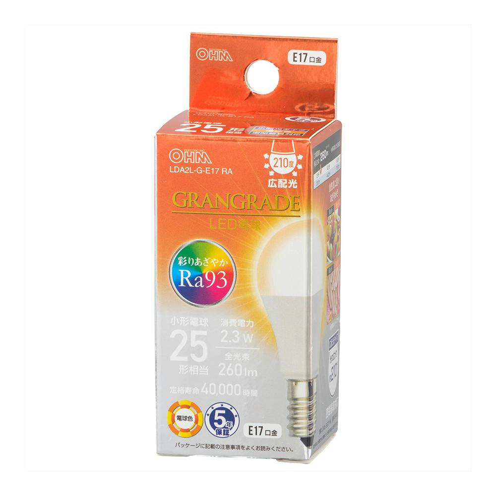 LED電球小形E17 25形相当 電球色 LDA2L-G-E17 RA