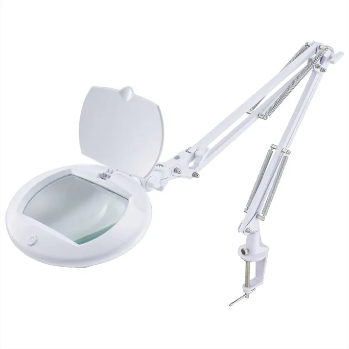 L-ZOOM エルズーム ルーペ付 LEDクランプライト アーム式 AS-L8095-2B-W