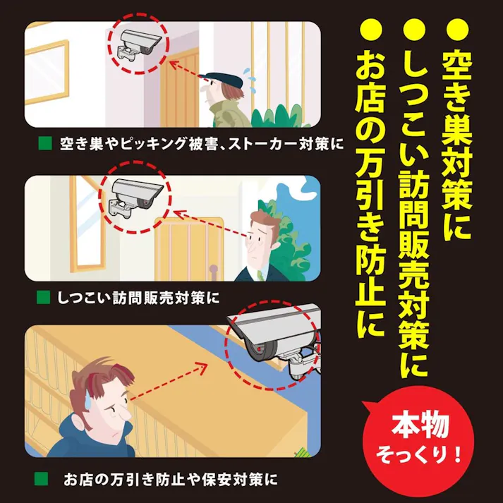 monban ダミーカメラ 屋外型 常時点滅タイプ 防犯 OSE-PDCW3 赤色LEDランプ24時間常時点滅 乾電池式(別売単三形アルカリ乾電池2個)