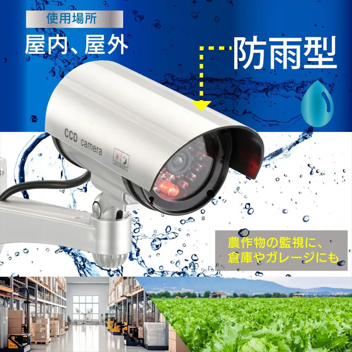 monban ダミーカメラ 屋外型 常時点滅タイプ 防犯 OSE-PDCW3 赤色LEDランプ24時間常時点滅 乾電池式(別売単三形アルカリ乾電池2個)