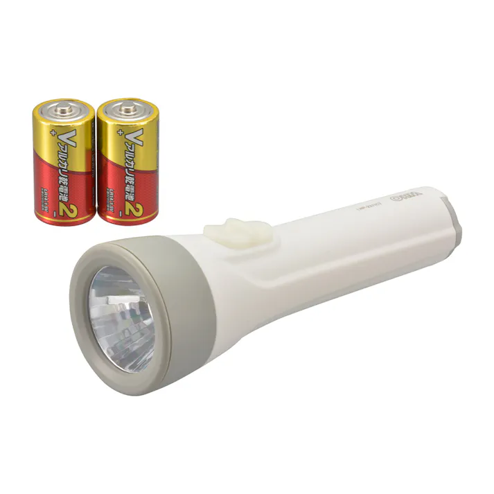 LED懐中ライト 単2形乾電池×2本付き 110ルーメン LHP-2211C7