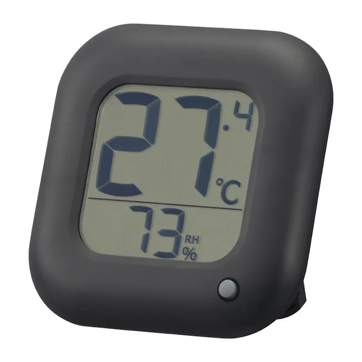 温度が見やすい温湿度計 ブラック TEM-100B-K