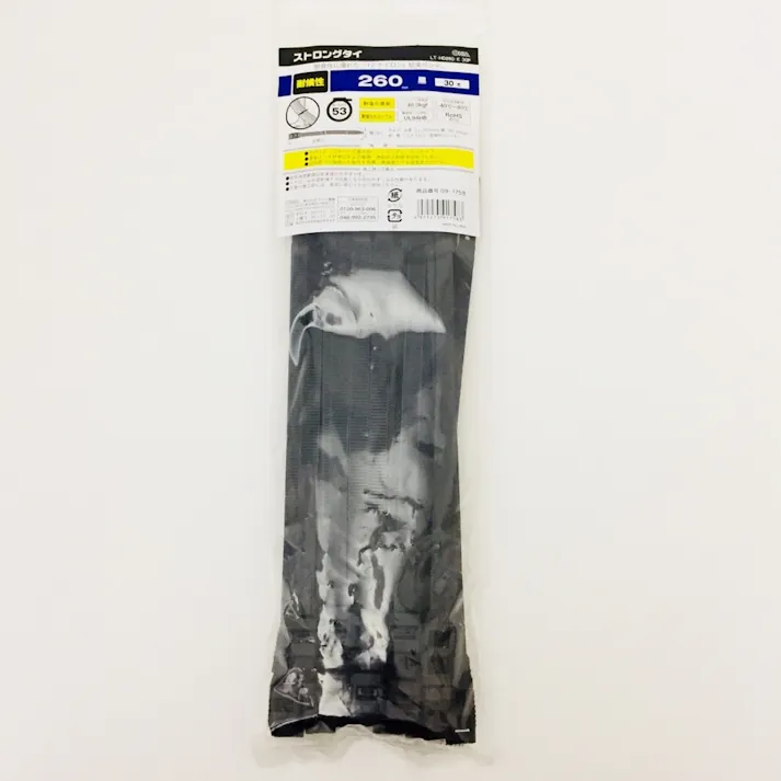 結束バンド ストロングタイ 耐候・耐食 260mm 黒 LT-HD260-K 30P 09-1758 30本入