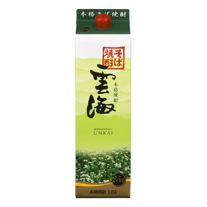雲海 そば焼酎 25度 パック 1800ml【別送品】