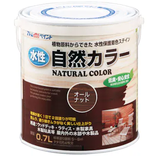 アトムハウスペイント 水性自然カラー オールナット 0.7L