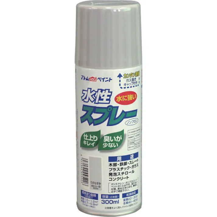 【CAINZ-DASH】アトムサポート 水性スプレー 300ML うすねずみ 00001-09522【別送品】