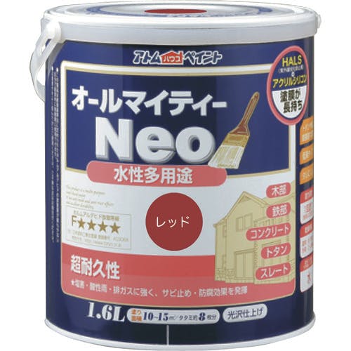 【CAINZ-DASH】アトムサポート 水性オールマイティーネオ　１．６Ｌ　レッド 00001-18841【別送品】