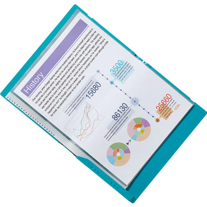 【CAINZ-DASH】キングジム 二つ折りクリア-ファイルコンパック A4二つ折り 水色 10ポケット 5894H-MI【別送品】