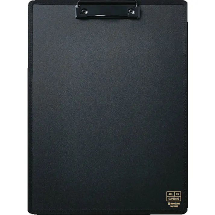 【CAINZ-DASH】キングジム オ-ルインクリップボ-ド A4 黒 短辺とじ 収納約30枚 5985-K【別送品】